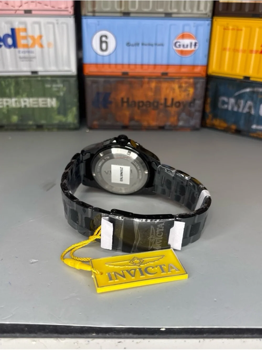 Invicta Pro Diver Black Bracelet Watch with Cream Dial and brown bezel 40mm